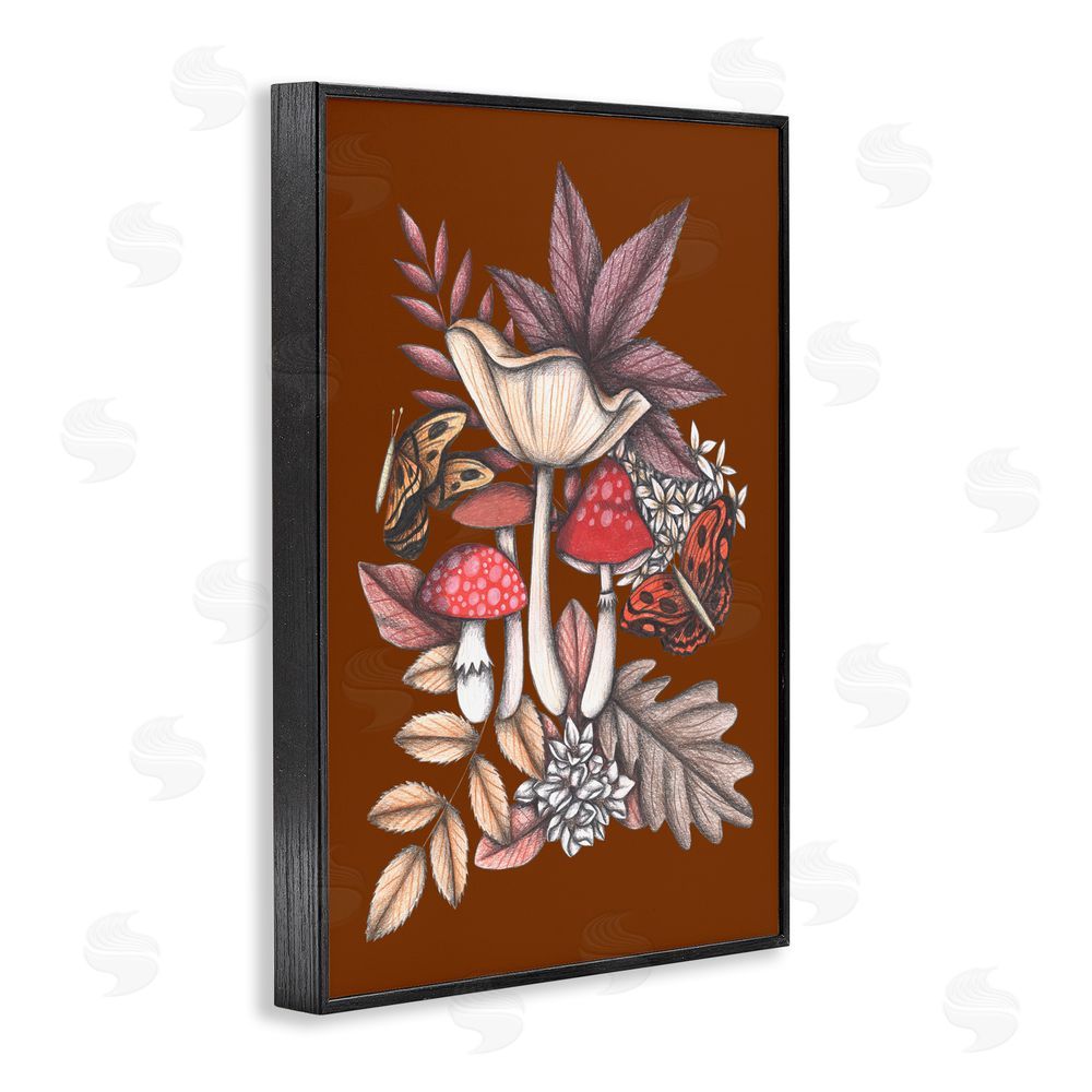 Cecilia Battaini Autumn Mushrooms Magic Black Framed Giclee Print Wall Art