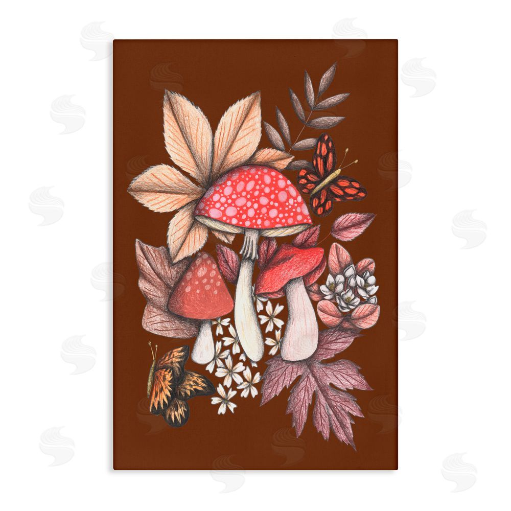 Cecilia Battaini Autumnal Mushrooms Magic Stretched Canvas Wall Art Print