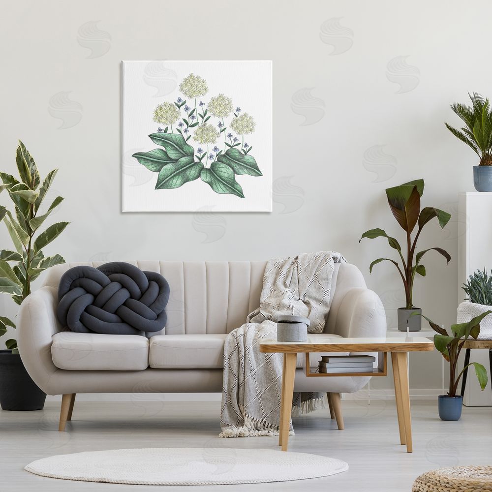 Cecilia Battaini Hello Wildflower Vintage Sketch Stretched Canvas Wall Art Print in Room