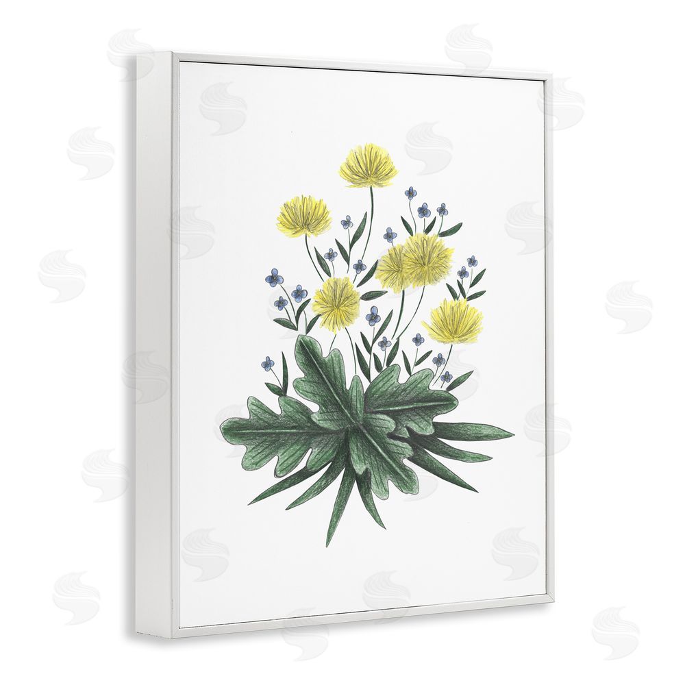 Cecilia Battaini Dandelion Flower Illustration White Framed Giclee Print Wall Art