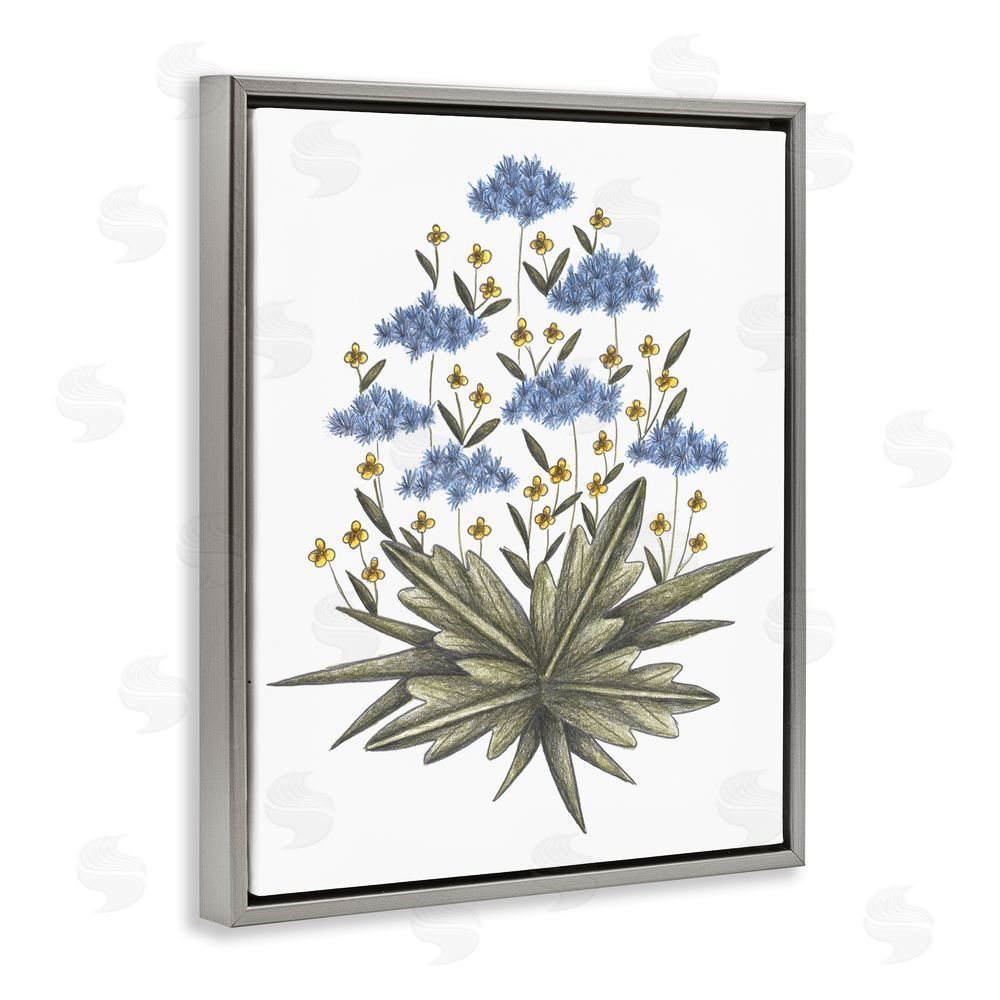 Cecilia Battaini Where Wild Flowers Bloom Gray Floating Frame Canvas Wall Art Print