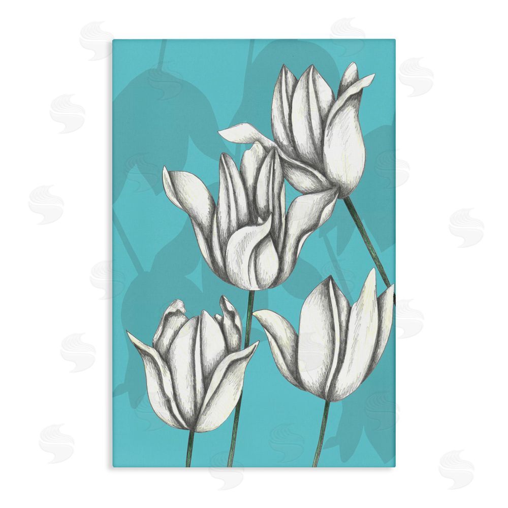 Cecilia Battaini Sketched Tulips Keep Growing Stretched Canvas Wall Art Print