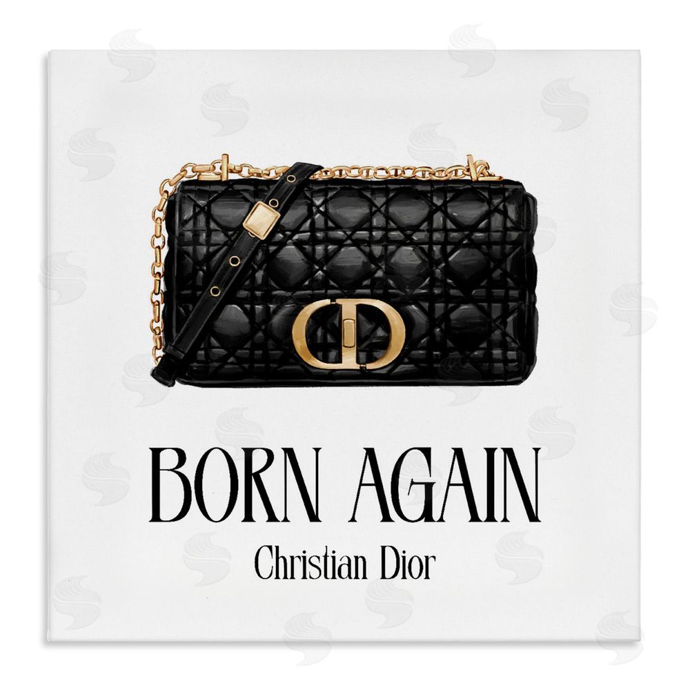 Ziwei Li Born Again Black Quilted Purse Stretched Canvas Wall Art Print