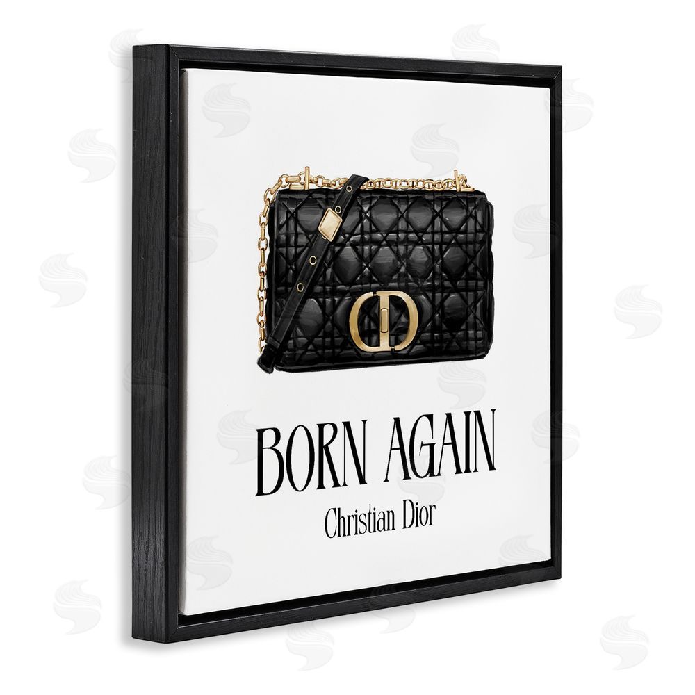 Ziwei Li Born Again Black Quilted Purse Black Floating Frame Canvas Wall Art Print