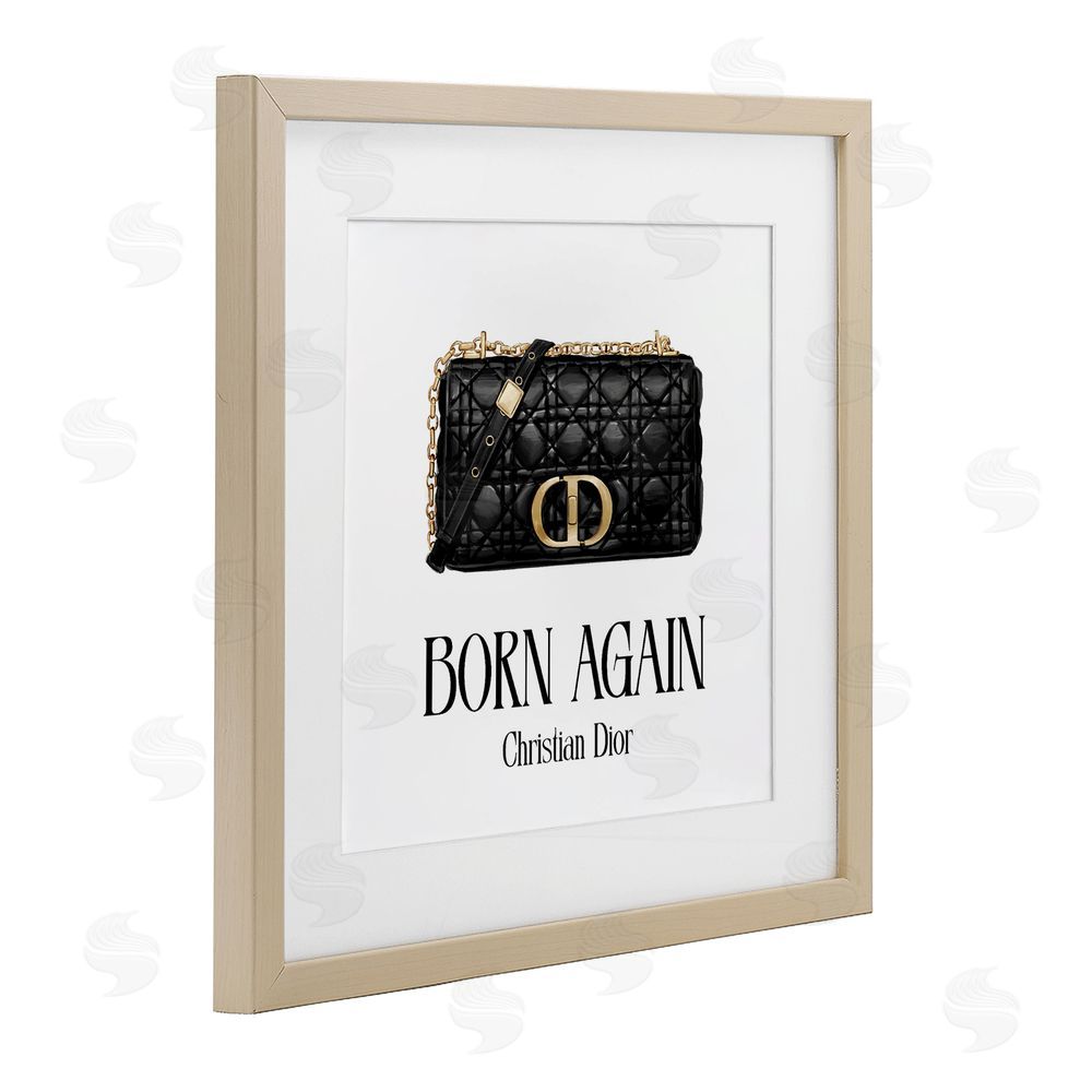 Ziwei Li Born Again Black Quilted Purse Brown Framed Print Under Glass Wall Art