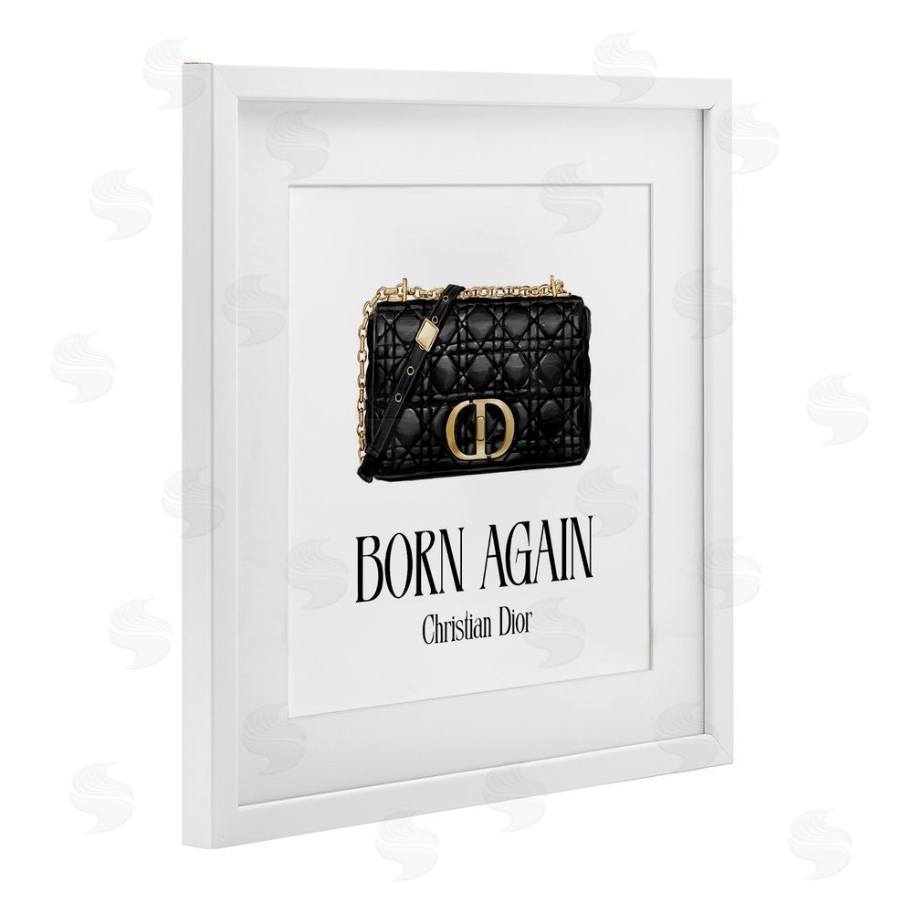 Ziwei Li Born Again Black Quilted Purse White Framed Print Under Glass Wall Art