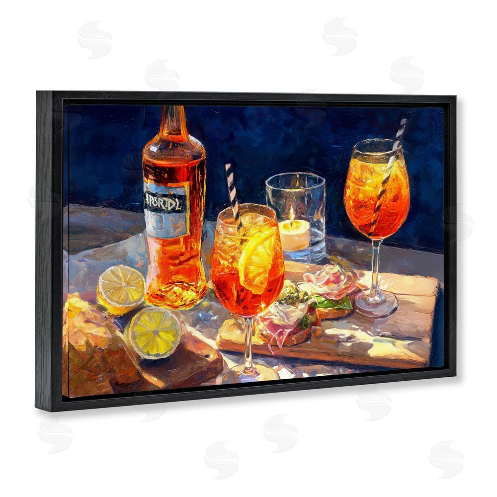 Ziwei Li Sprits Table Still Life Black Floating Frame Canvas Wall Art Print