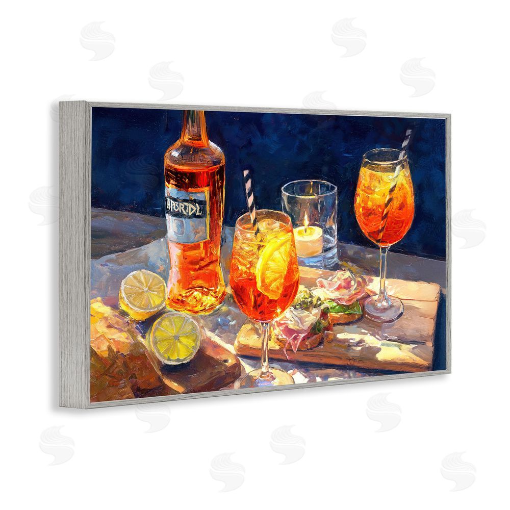 Ziwei Li Sprits Table Still Life Gray Framed Giclee Print Wall Art
