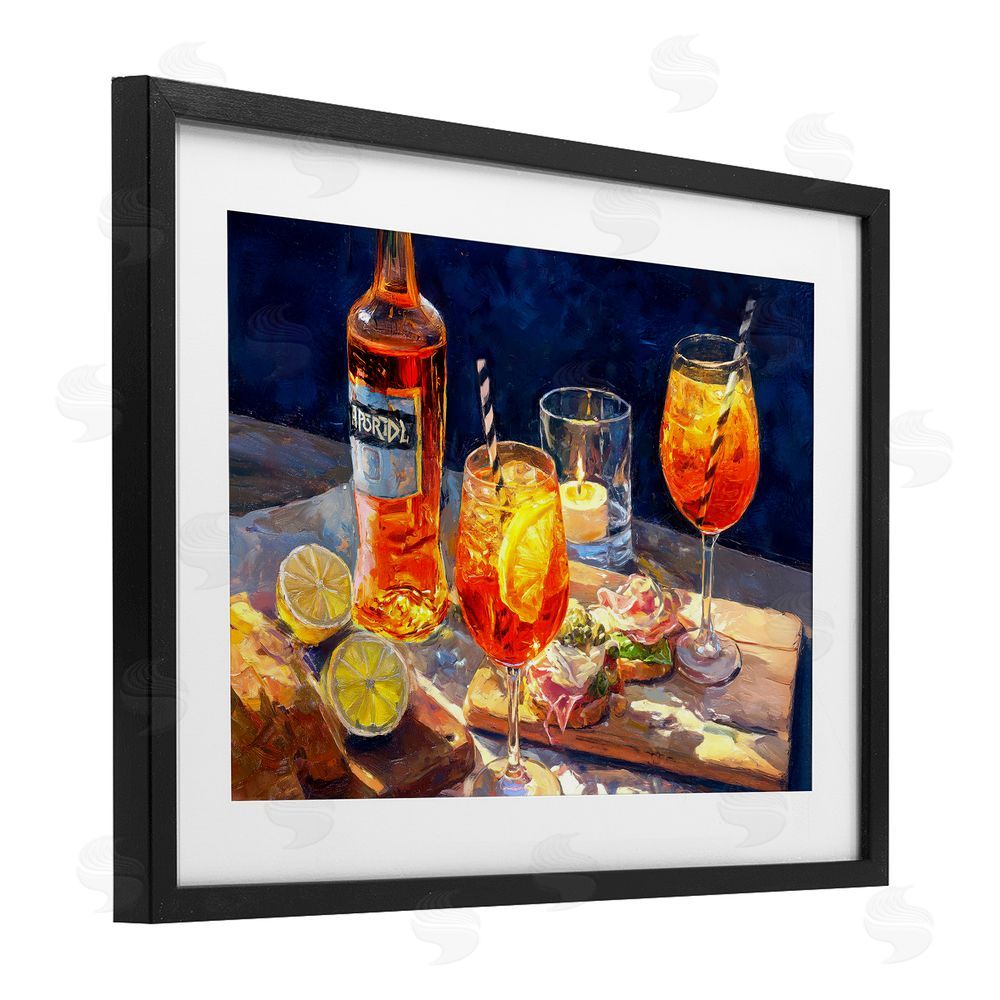 Ziwei Li Sprits Table Still Life Black Framed Print Under Glass Wall Art