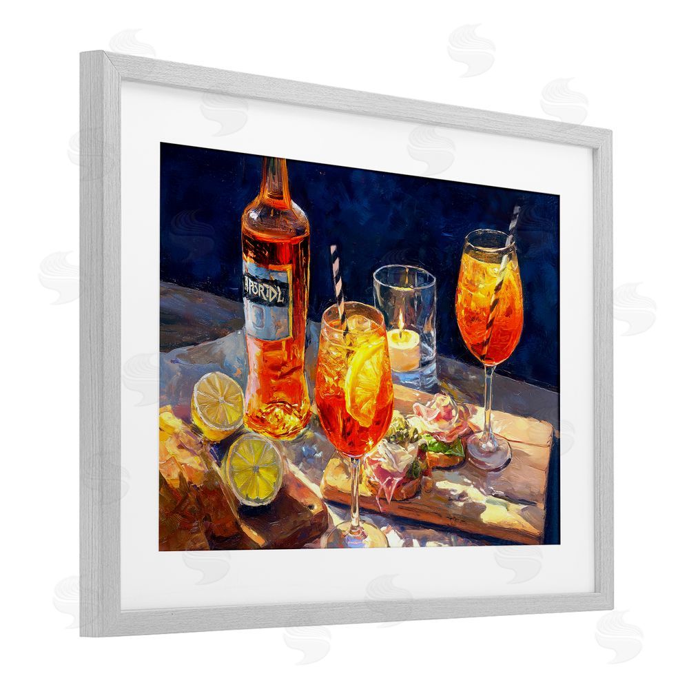 Ziwei Li Sprits Table Still Life Gray Framed Print Under Glass Wall Art