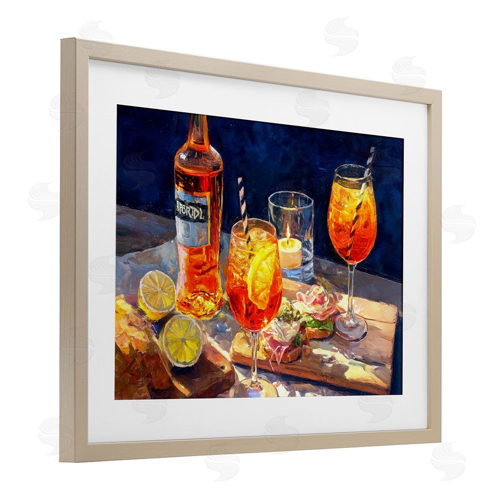 Ziwei Li Sprits Table Still Life Brown Framed Print Under Glass Wall Art