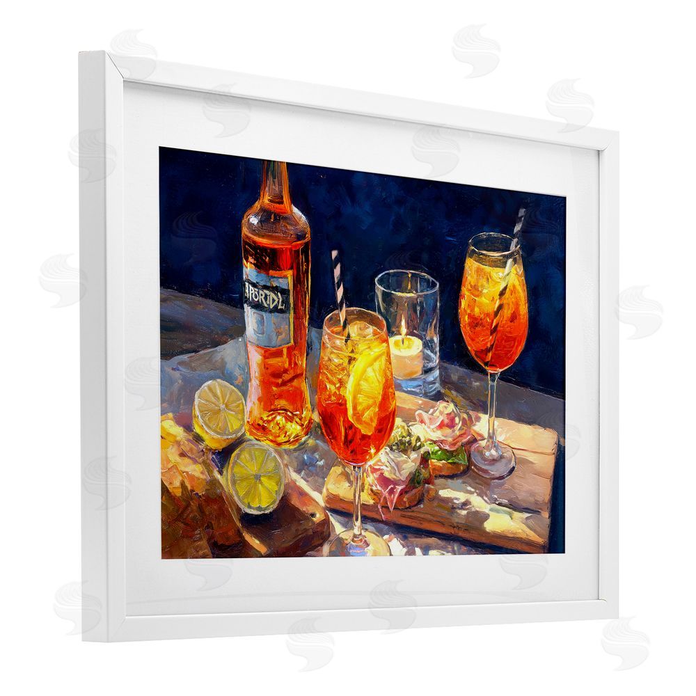 Ziwei Li Sprits Table Still Life White Framed Print Under Glass Wall Art