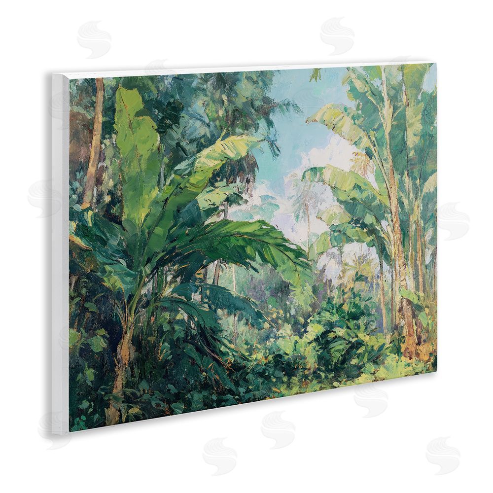 Ziwei Li Canopy Of Tropical Palm Leaves Wooden Wall Plaque Art Print