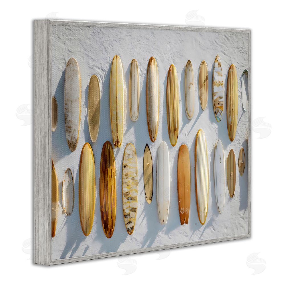 Franklyn Gregory Vintage Surfboard Collection Gray Framed Giclee Wall Art Print