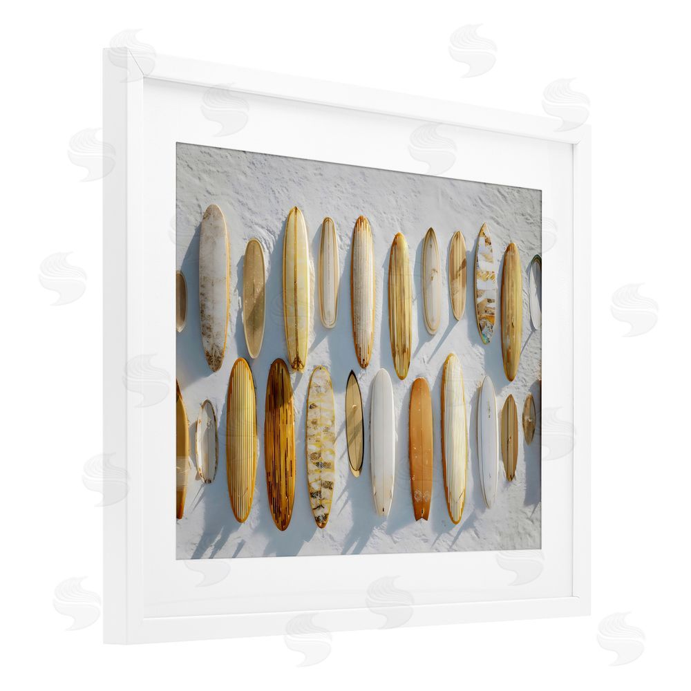 Franklyn Gregory Vintage Surfboard Collection White Framed Print Under Glass with White Mat Wall Art