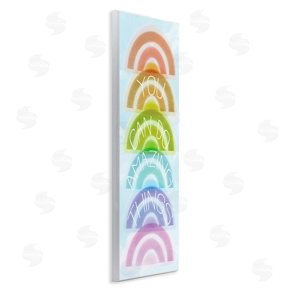 Stupell Studio Amazing Things Rainbow Encouragement Wall Plaque Art Print with White Foil Wrap