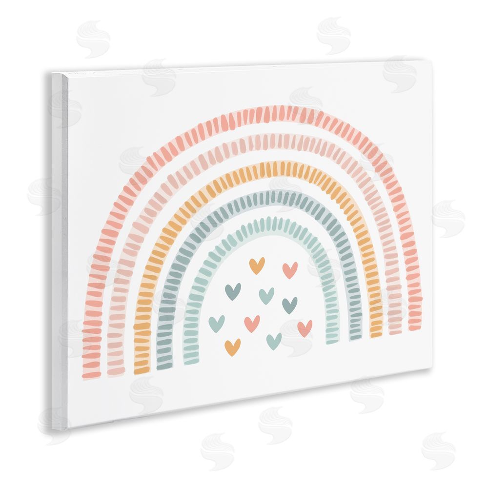 Lil' Rue Whimsical Pastel Rainbow with Hearts Wall Plaque Printed Art