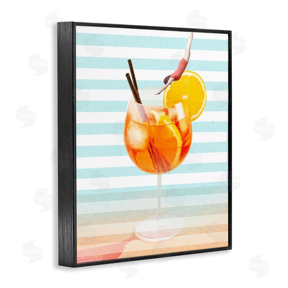 Stupell Studio Spritz Cocktail Dive Black Framed Giclee Print Wall Art