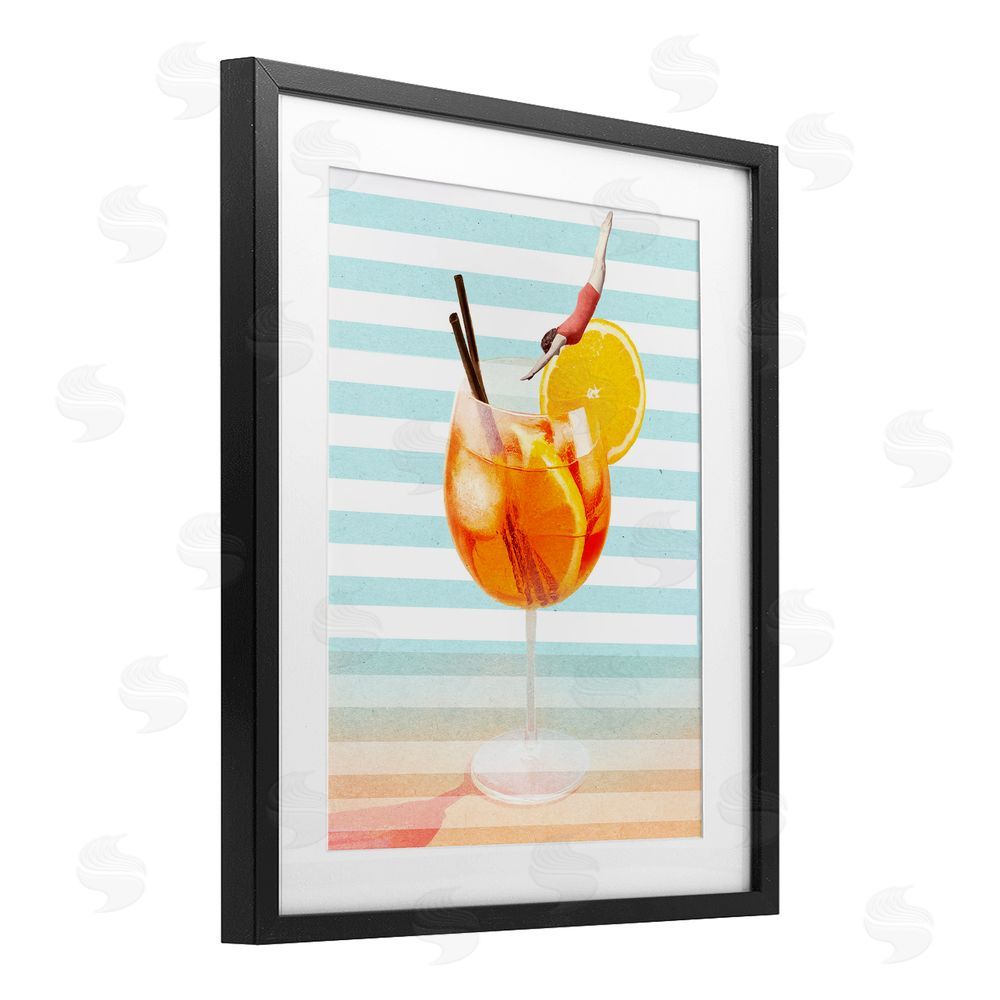 Stupell Studio Spritz Cocktail Dive Black Framed Print Under Glass Wall Art