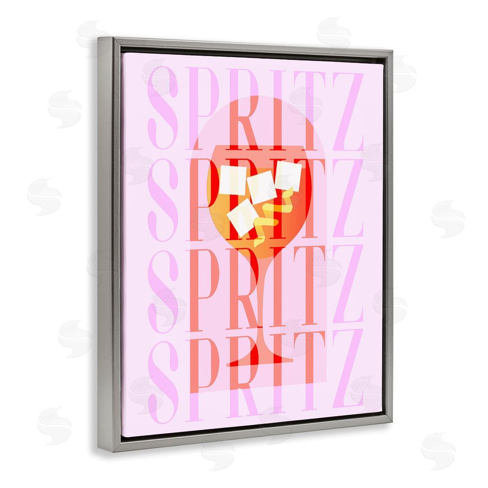 Stupell Studio Retro Pastel Spritz Gray Floating Frame Canvas Wall Art Print
