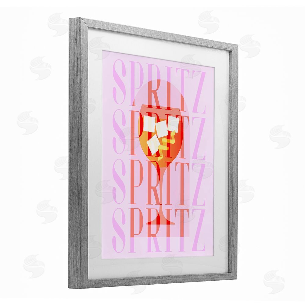 Stupell Studio Retro Pastel Spritz Gray Framed Print Under Glass Wall Art