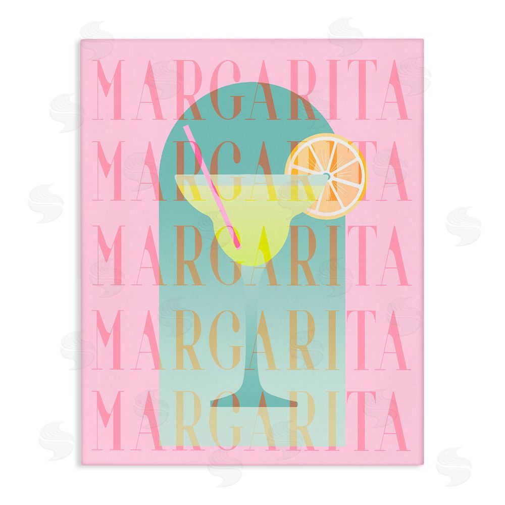 Stupell Studio Retro Pastel Margarita Stretched Canvas Wall Art Print
