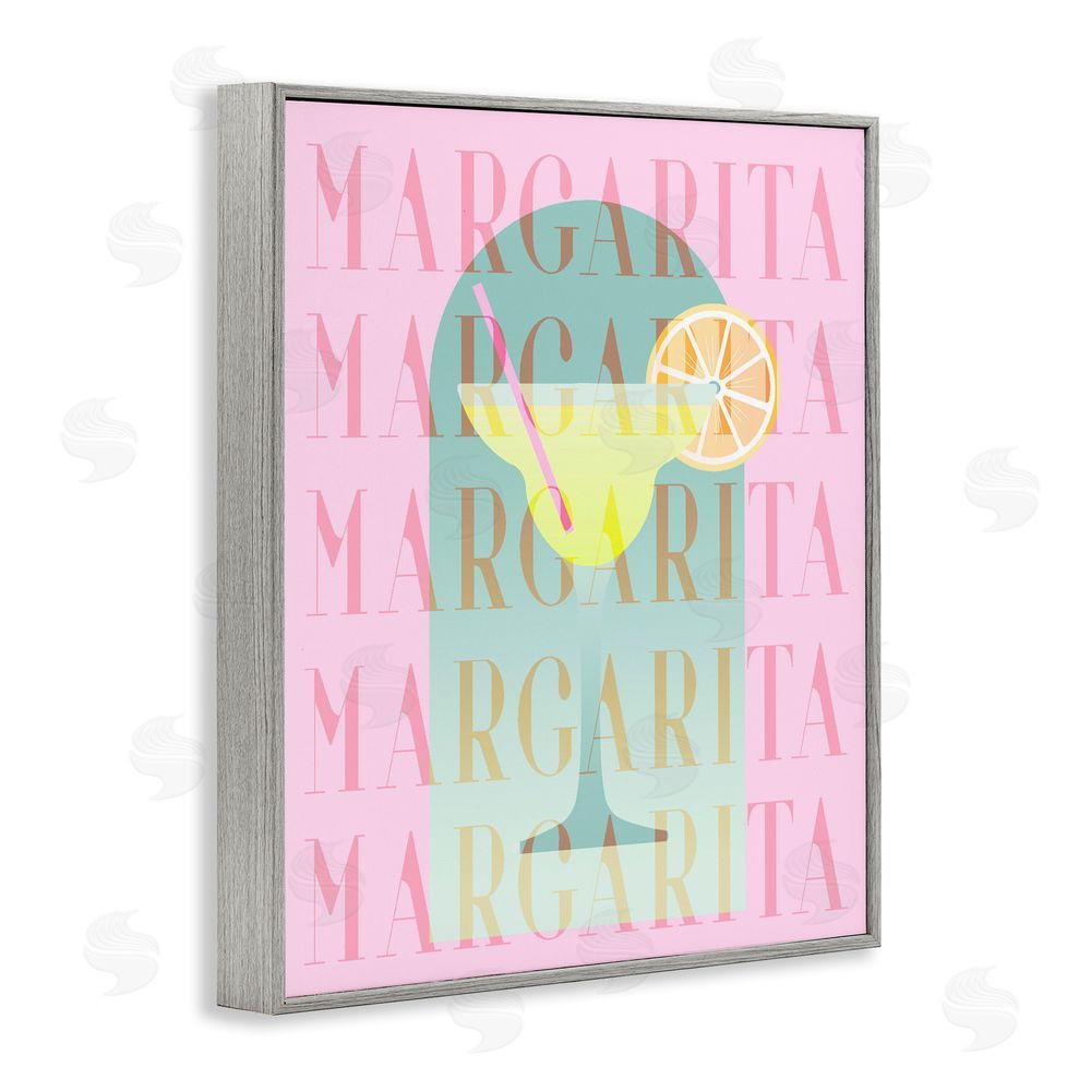 Stupell Studio Retro Pastel Margarita Gray Framed Giclee Print Wall Art