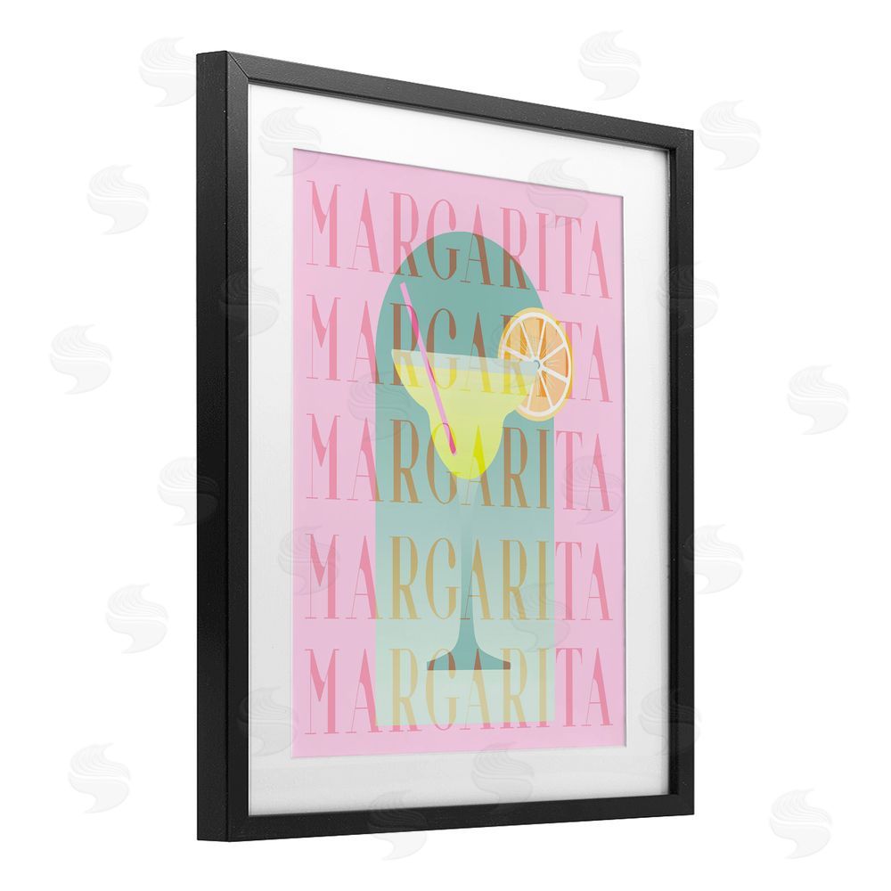 Stupell Studio Retro Pastel Margarita Black Framed Print Under Glass Wall Art