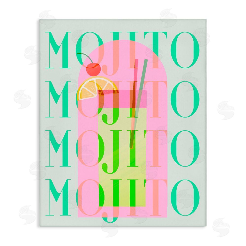 Stupell Studio Retro Pastel Mojito Stretched Canvas Wall Art Print