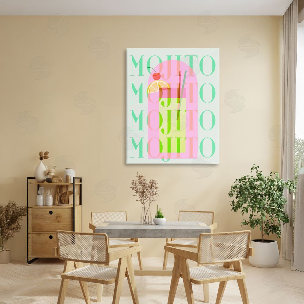 Stupell Studio Retro Pastel Mojito Stretched Canvas Wall Art Print in Room