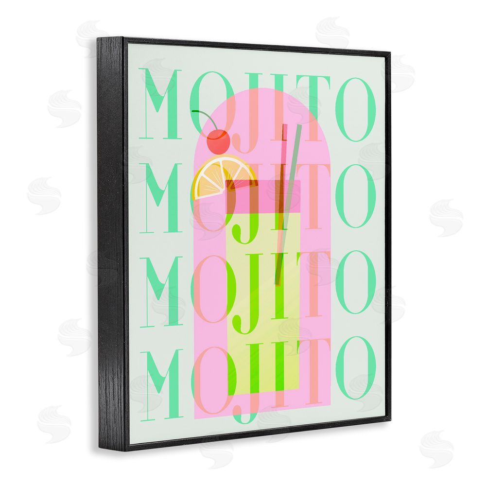 Stupell Studio Retro Pastel Mojito Black Framed Giclee Print Wall Art
