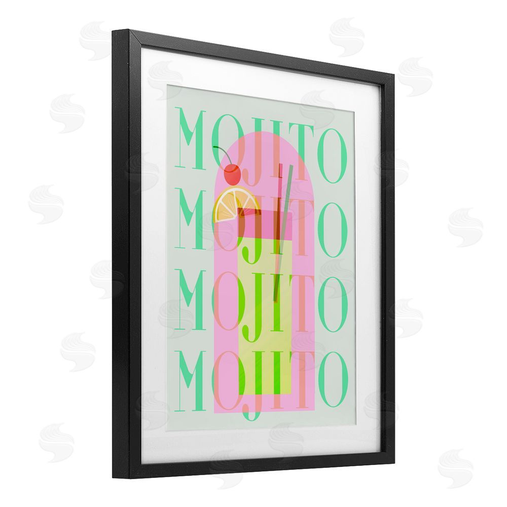 Stupell Studio Retro Pastel Mojito Black Framed Print Under Glass Wall Art
