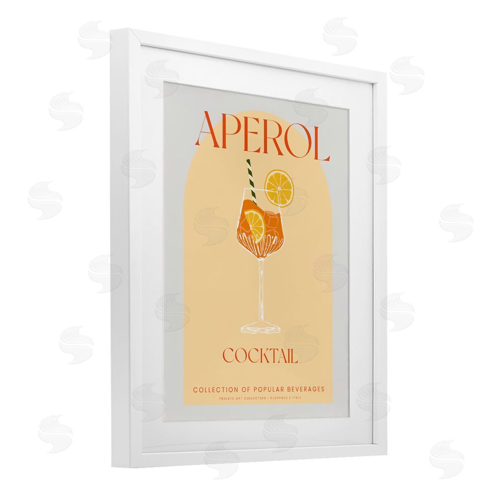 Stupell Studio Stylish Retro Aperol Cocktail White Framed Print Under Glass Wall Art