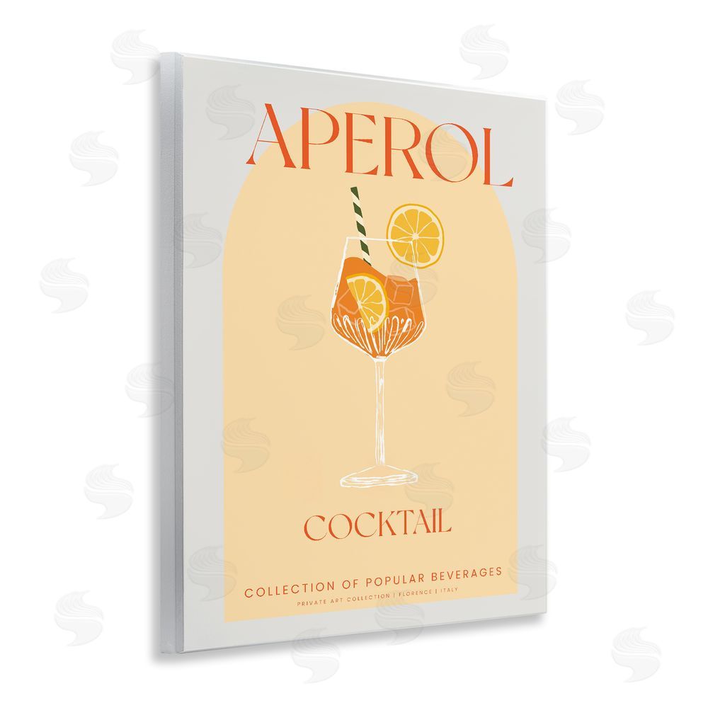 Stupell Studio Stylish Retro Aperol Cocktail Wooden Wall Plaque Art Print