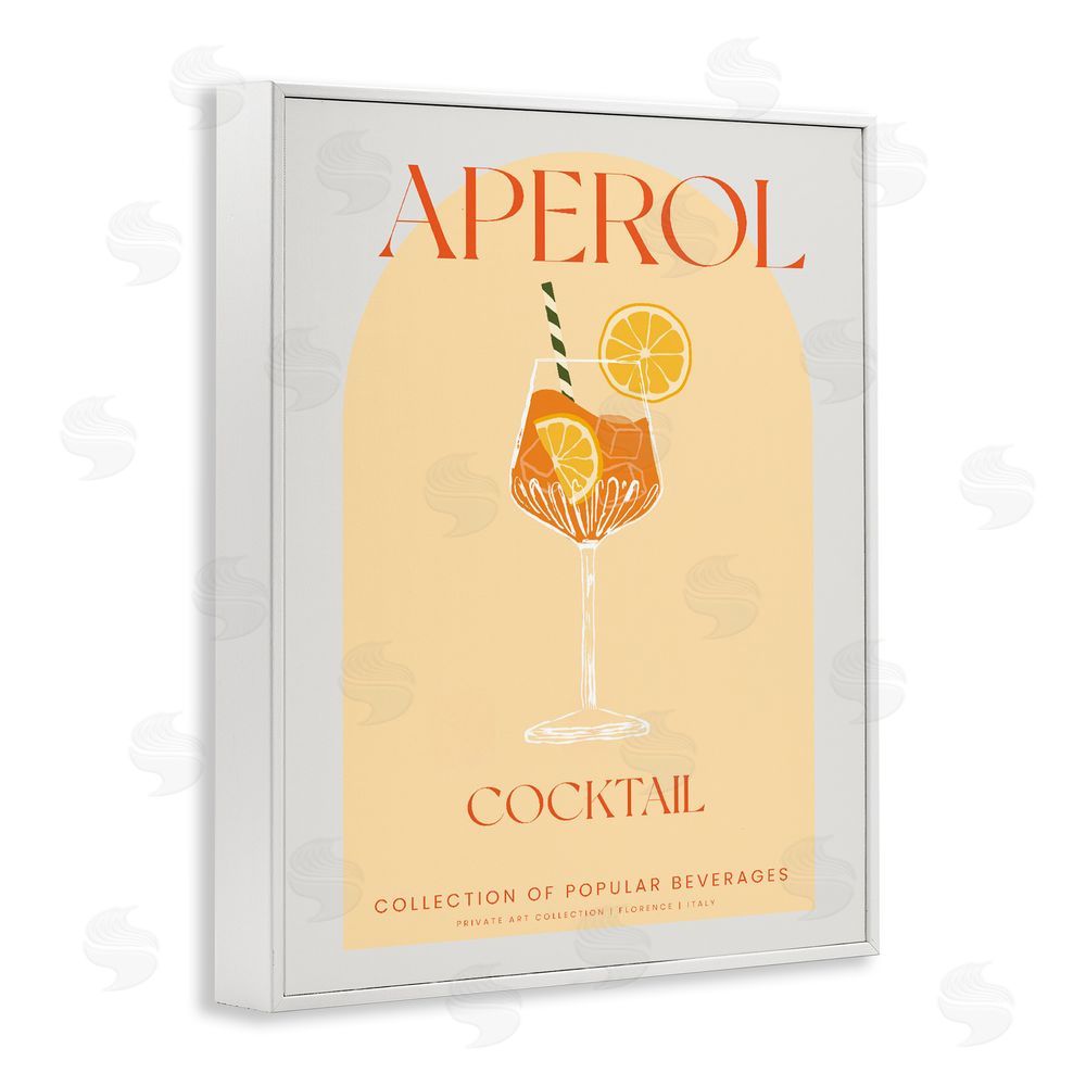 Stupell Studio Stylish Retro Aperol Cocktail White Framed Giclee Print Wall Art