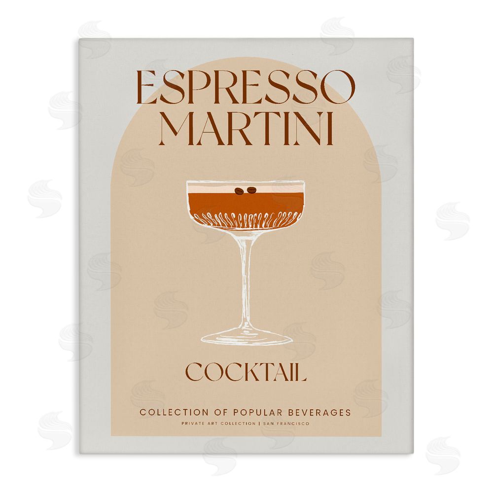 Stupell Studio Stylish Retro Espresso Martini Stretched Canvas Wall Art Print