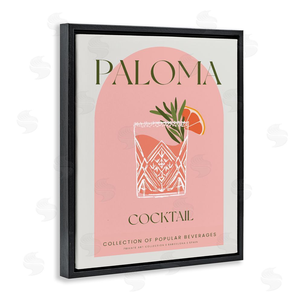 Stupell Studio Stylish Retro Paloma Black Floating Frame Canvas Wall Art Print