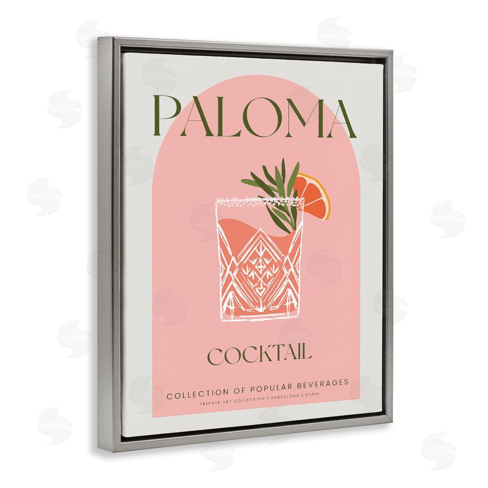 Stupell Studio Stylish Retro Paloma Gray Floating Frame Canvas Wall Art Print