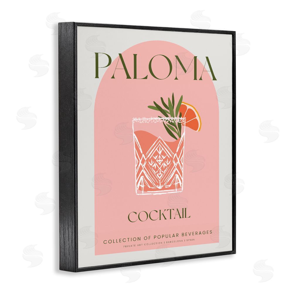 Stupell Studio Stylish Retro Paloma Black Framed Giclee Print Wall Art