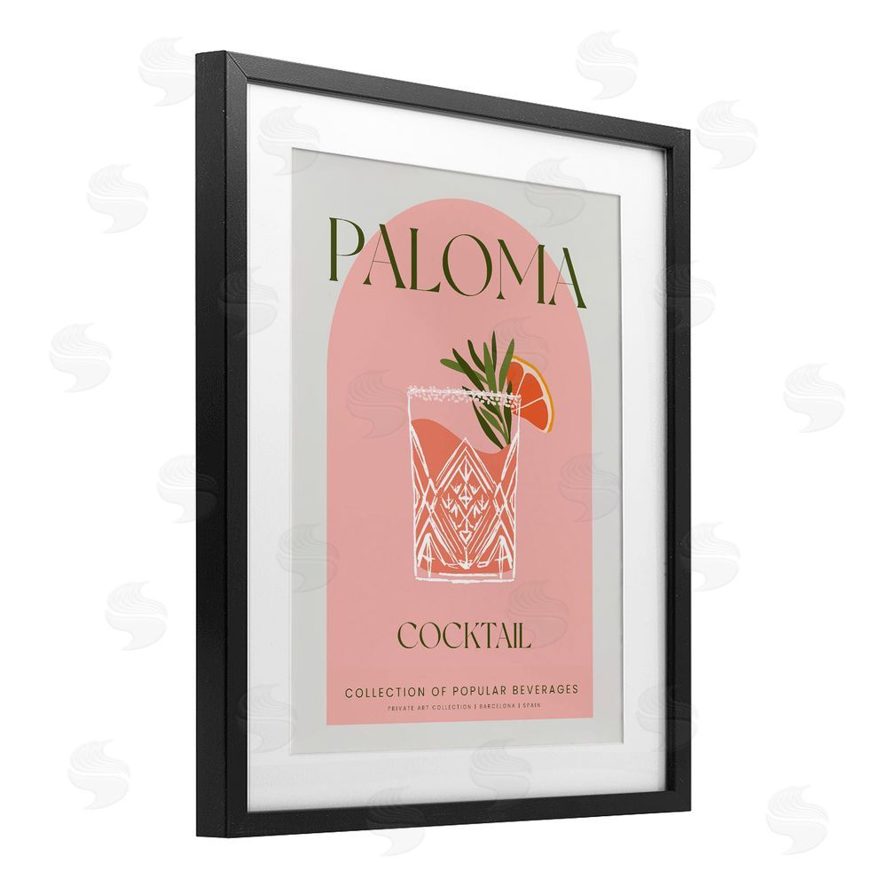 Stupell Studio Stylish Retro Paloma Black Framed Print Under Glass Wall Art