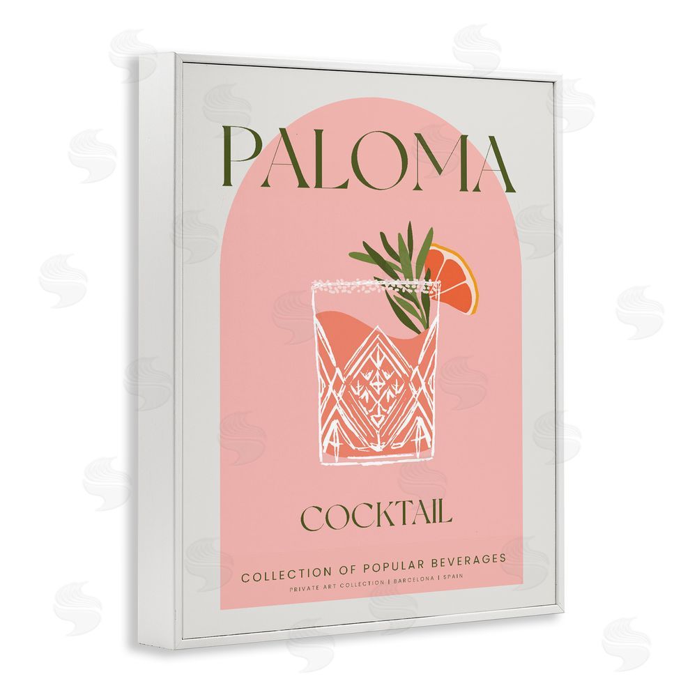 Stupell Studio Stylish Retro Paloma White Framed Giclee Print Wall Art
