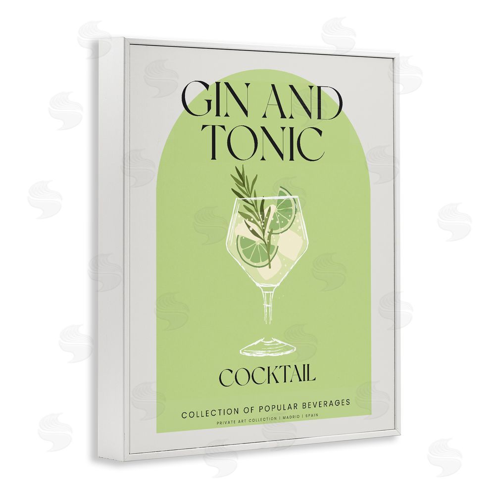 Stupell Studio Stylish Retro Gin & Tonic White Framed Giclee Print Wall Art