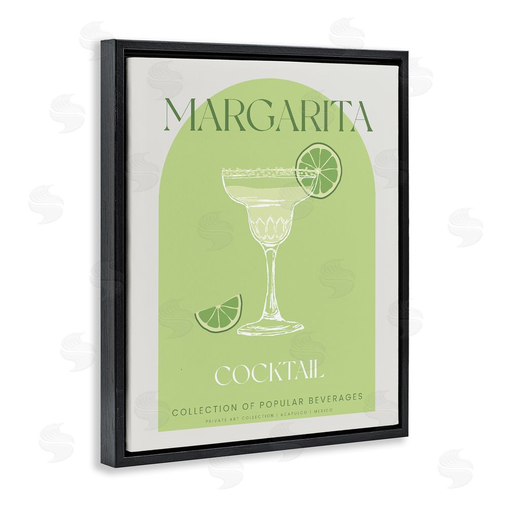 Stupell Studio Stylish Retro Margarita Black Floating Frame Canvas Wall Art Print