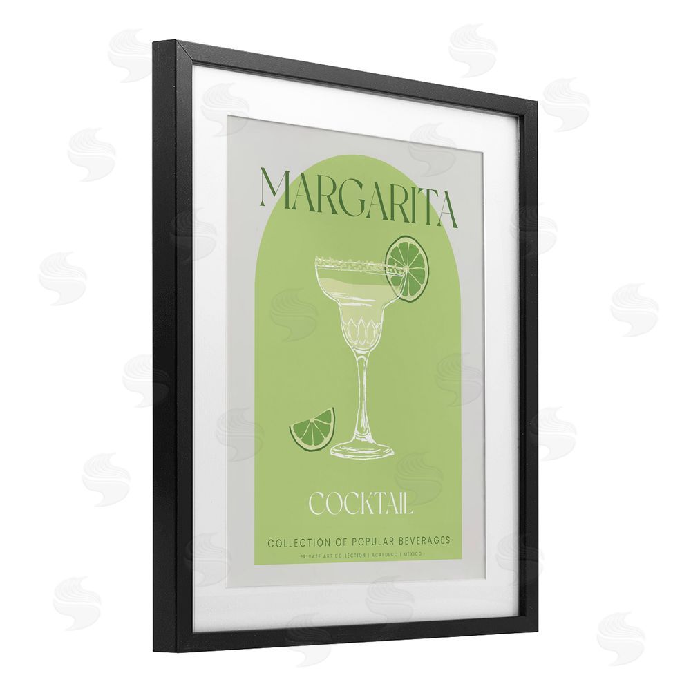 Stupell Studio Stylish Retro Margarita Black Framed Print Under Glass Wall Art