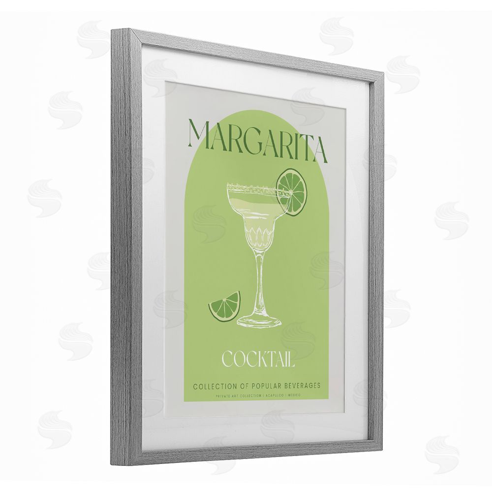 Stupell Studio Stylish Retro Margarita Gray Framed Print Under Glass Wall Art