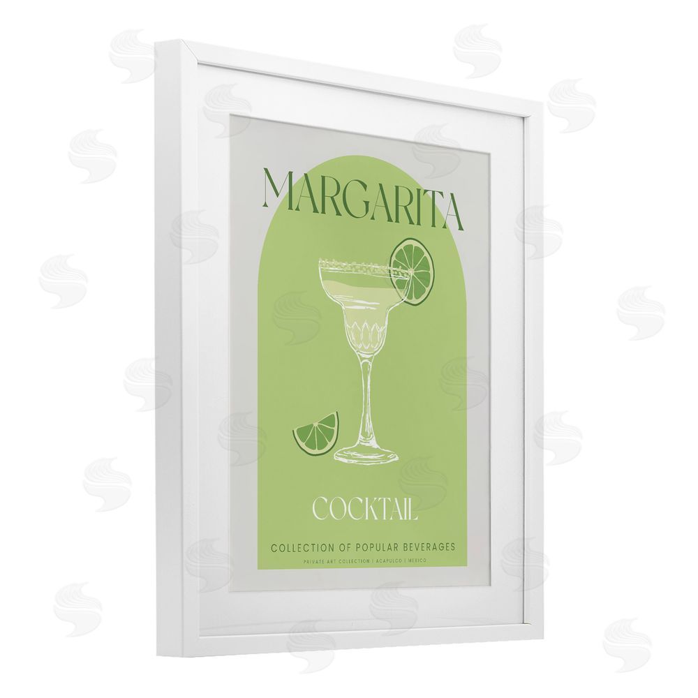 Stupell Studio Stylish Retro Margarita White Framed Print Under Glass Wall Art
