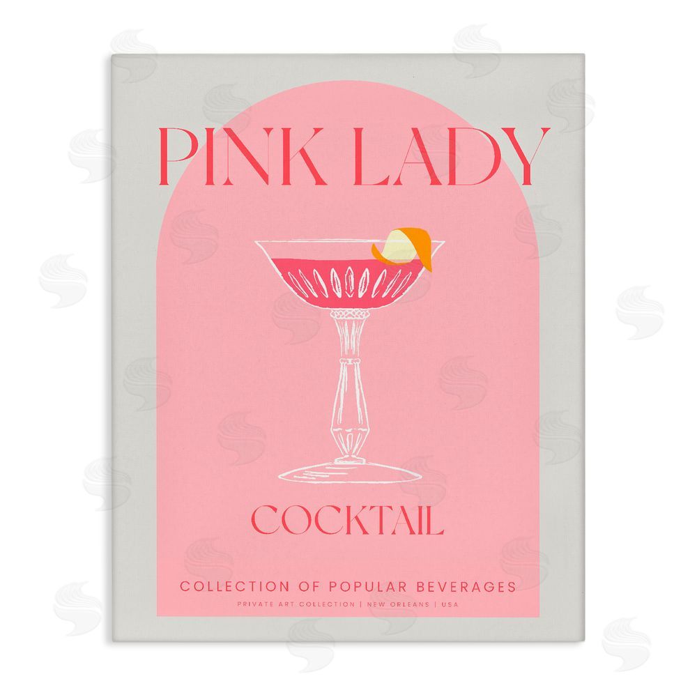 Stupell Studio Stylish Retro Pink Lady Stretched Canvas Wall Art Print