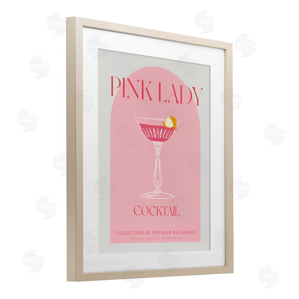 Stupell Studio Stylish Retro Pink Lady Brown Framed Print Under Glass Wall Art