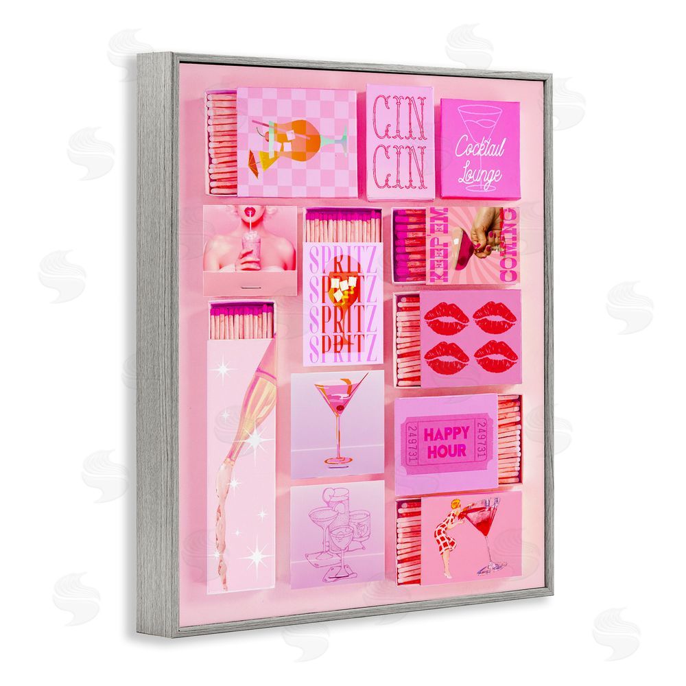 Stupell Studio Feminine Glam Matches Gray Framed Giclee Print Wall Art