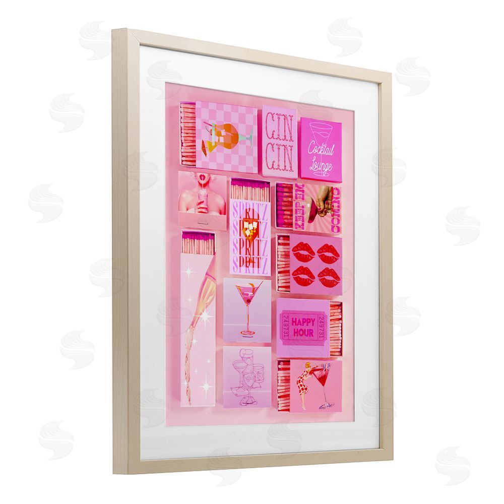 Stupell Studio Feminine Glam Matches Brown Framed Print Under Glass Wall Art